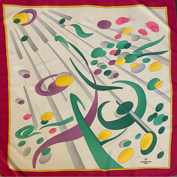 Rsymond Weil Accessories - Pretty Vintage Raymond Weil Silk Scarf 30 In Sq Excellent Condition